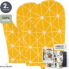 Ovenwanten Van Sophie Nordinn® - Ovenhandschoenen Lund (Lijnen Geel) - Ovenwanten 2 Stuks - Katoen