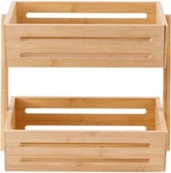 Merkloos Decopatent® 2 Laags Dubbele Fruitschaal - Bamboe Hout - Staande Fruitmand Etagere - Afm: 32 X 19.5 X 23 Cm. -Merkloos Verkoopwinkel 1191x1200 7
