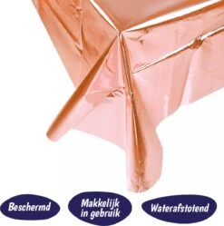 Merkloos Folie Tafelkleed - Rosé Goud - 137 X 274 CM - Tafelzeil -Merkloos Verkoopwinkel 1192x1200 19