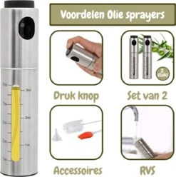 Olijfolie Sprayer - Olie Spray - Cooking Spray - Bakspray - 2 Stuks - RVS - Premium Quality - Gift Box - Inclusief Accessoires - -Merkloos Verkoopwinkel 1193x1200 25