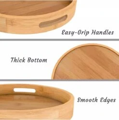 OMID HOME® Bamboe Dienblad Rond - Ø30 Cm - Rond Koffie / Thee Dienblad - Dienblad Met Handvatten - Bamboe Hout - 30 X 30 X 5 Cm -Merkloos Verkoopwinkel 1194x1200 11