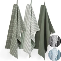 Walra Theedoeken Dry With Cubes, Stripes & Blocks - Keukenhanddoeken 3 X 50x70cm - Theedoeken En Keukendoeken Set 100% Katoen - Off Black -Merkloos Verkoopwinkel 1196x1200 7