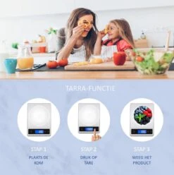 Hermanos® Digitale Precisie Keukenweegschaal - Weegschaal Keuken - 1 Gr Tot 15 Kg - Tarra Functie - Bluetooth Met Voedingsapp - Incl. Batterijen - RVS -Merkloos Verkoopwinkel 1197x1200 2