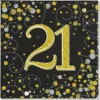 Servetten 21 Jaar Zwart Goud (16 Stuks)