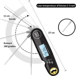 Nauwkeurige Keukenthermometer Met Ophangmagneet – Waterdicht - Digitale BBQ Thermometer - Vleesthermometer Keuken - Kernthermometer - Temperatuur Range -50 °C Tot 300°C - Qwality4u -Merkloos Verkoopwinkel 1198x1200 9