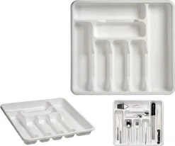 Kunststof Bestekbak/bestekhouder 7-vaks Wit 42 X 39 Cm - Keukenlade/besteklade Inzetbakken -Merkloos Verkoopwinkel 1200x1001