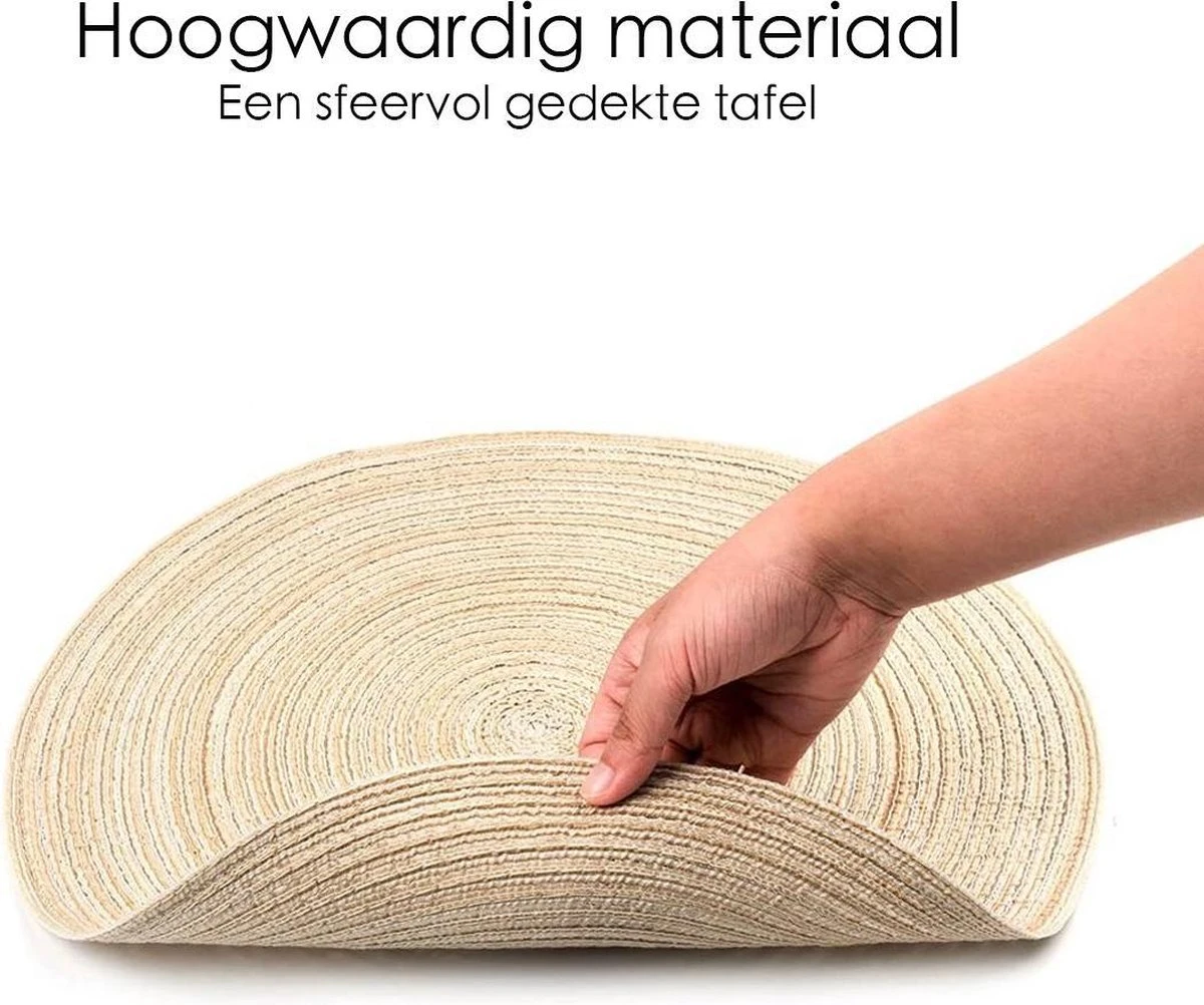 Merkloos Placemat - 2 Stuks - Placemat Rond - Placemats Rond Gevlochten - Tafelonderzetter - Tafel Onderleggers - Onderleggers Placemat - Placemat 30 Cm 3 Merkloos Placemat - 2 Stuks - Placemat Rond - Placemats Rond Gevlochten - Tafelonderzetter - Tafel Onderleggers - Onderleggers Placemat - Placemat 30 Cm - Afbeelding 3