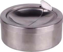 HI Asbak Met Klep - Voor Tuin/terras - RVS - Rond - D11 Cm
