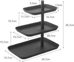 Yamazaki Serveer Plateau Etagere Tower - Zwart - 3 Niveaus 12 Yamazaki Serveer Plateau Etagere Tower - Zwart - 3 Niveaus -Merkloos Verkoopwinkel 1200x1015 3