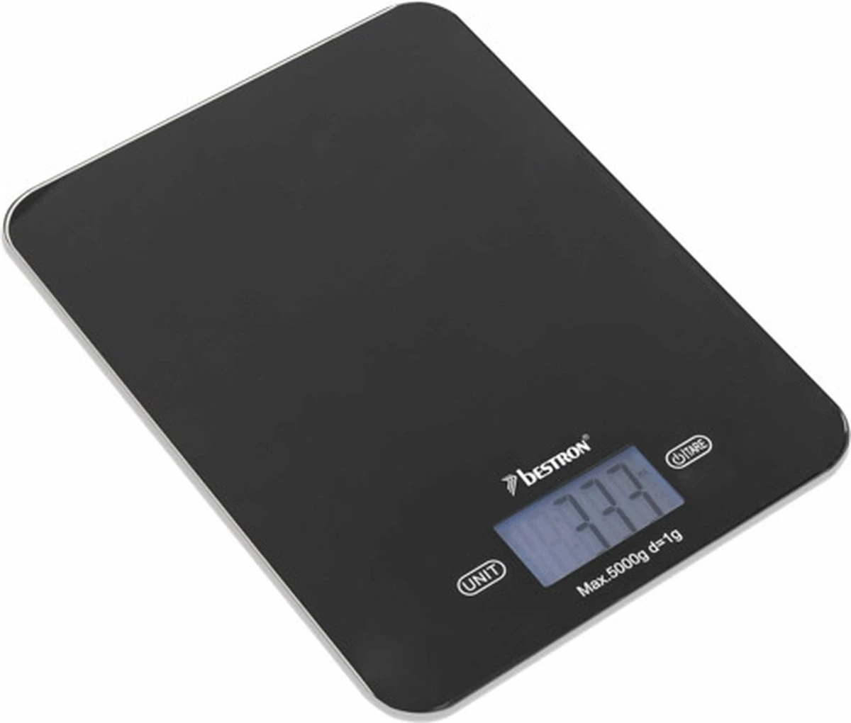 Bestron Digitaale Keukenweegschaal Met LCD-display, Voor Tot 5 Kg, Inclusief Batterijen, Kleur: Zwart 1 Bestron Digitaale Keukenweegschaal Met LCD-display, Voor Tot 5 Kg, Inclusief Batterijen, Kleur: Zwart