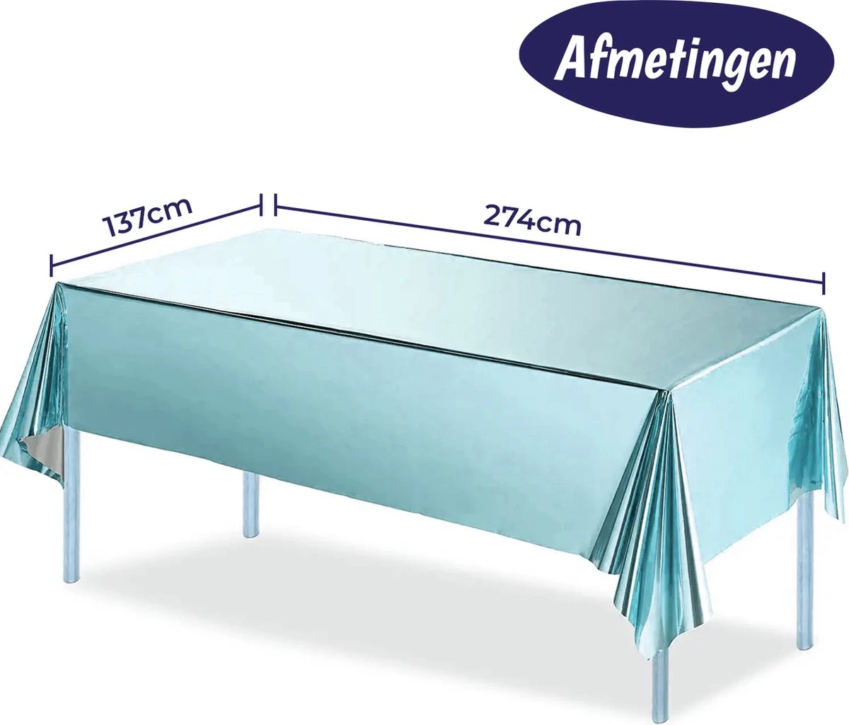 Merkloos Folie Tafelkleed - Folie Tafellaken - Geboorte Decoratie Jongen - Tafel Accessoire - Feestje - Party Plastic Decoratie - Metallic Tafelzeil - Verjaardag Versiering - Sweet 16 Birthday - 137 X 274 Cm - Licht Blauw 2 Merkloos Folie Tafelkleed - Folie Tafellaken - Geboorte Decoratie Jongen - Tafel Accessoire - Feestje - Party Plastic Decoratie - Metallic Tafelzeil - Verjaardag Versiering - Sweet 16 Birthday - 137 X 274 Cm - Licht Blauw - Afbeelding 2