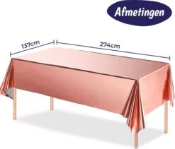 Merkloos Folie Tafelkleed - Rosé Goud - 137 X 274 CM - Tafelzeil -Merkloos Verkoopwinkel 1200x1025 4