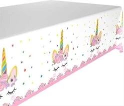 Tafelkleed Plastic Unicorn Wimpers 108 Cm X 180 Cm.