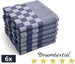 Droomtexiel® Horeca Kwaliteit Katoenen Theedoeken Set - 6x Theedoeken - Blauw Wit + Gratis 6 Keukendoeken T.w.v €22,95 -Merkloos Verkoopwinkel 1200x1028 1