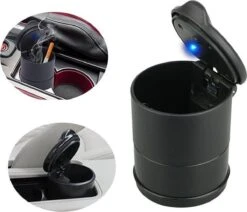 Merkloos Auto Asbak - Asbak - Geurloze Asbak - Led Verlichting - Draagbaar Asbak - Sigaretten - Tabak