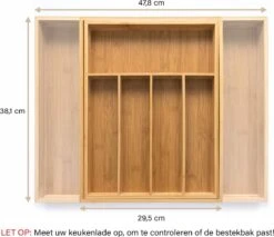 Budu Uitschuifbare Bamboe Bestekbak #38 (38 Cm Diep) - Bestekcassette Hout - Besteklade - 38 X 29,5 - 47,8 Cm - 5/7 Vakken -Merkloos Verkoopwinkel 1200x1033 1