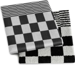 Droomtexiel® Horeca Kwaliteit Katoenen Theedoeken & Keukendoeken Set - 6x Theedoeken + 6x Keukendoeken - Zwart Wit - -Merkloos Verkoopwinkel 1200x1034 4