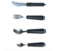 Merkloos Aangepast Dik Bestek 4-delige Set, Bestekset. Verdikt Handvat Met Soft Grip. Buigzaam / Buigbaar. Zwart -Merkloos Verkoopwinkel 1200x1036 1