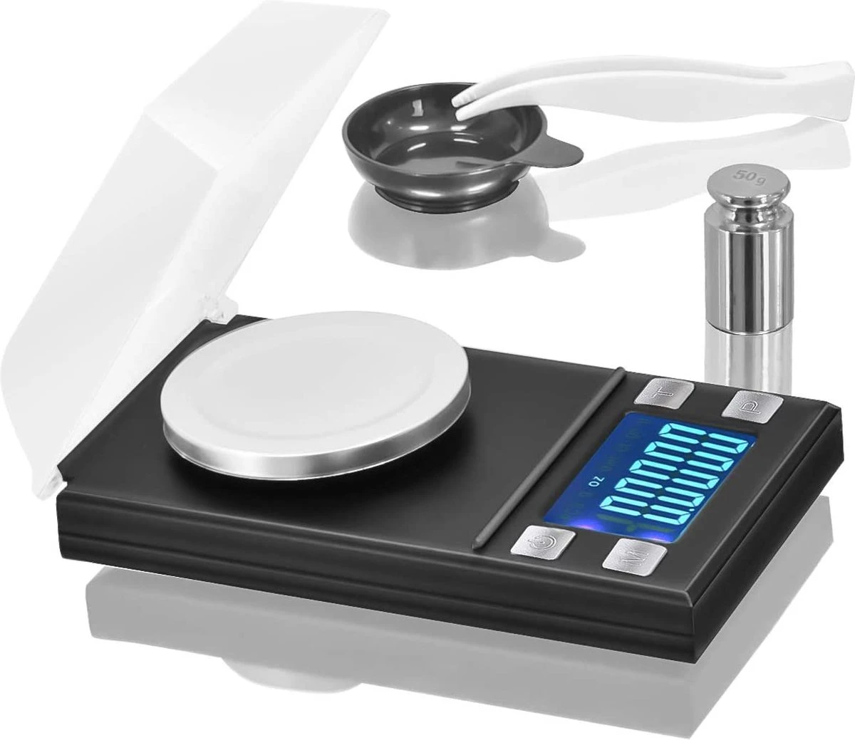 Imtex Precisieweegschaal 50 G / 0,001 Gram - Milligram-Weegschaal - Zakweegschaal - Laboratoriumweegschaal Met LCD-Display - Brievenweegschaal - Professionele Digitale Weegschaal - Goudweegschaal - Zwart 7 Imtex Precisieweegschaal 50 G / 0,001 Gram - Milligram-Weegschaal - Zakweegschaal - Laboratoriumweegschaal Met LCD-Display - Brievenweegschaal - Professionele Digitale Weegschaal - Goudweegschaal - Zwart - Afbeelding 7