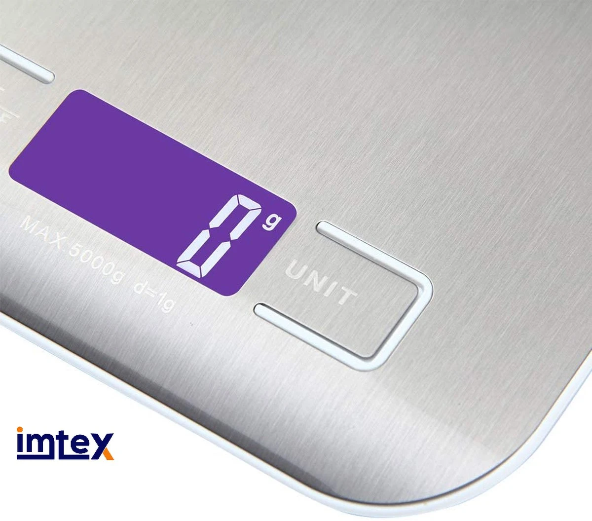 IMTEX Digitale Precisie Keukenweegschaal - Tot 5000 Gram - Zilver 4 IMTEX Digitale Precisie Keukenweegschaal - Tot 5000 Gram - Zilver - Afbeelding 4