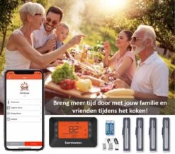 Hermanos® Digitale BBQ Thermometer Draadloos - Keukenthermometer - Bluetooth Met App - 4 Sondes - Magneet - Incl. Batterijen -Merkloos Verkoopwinkel 1200x1061 1