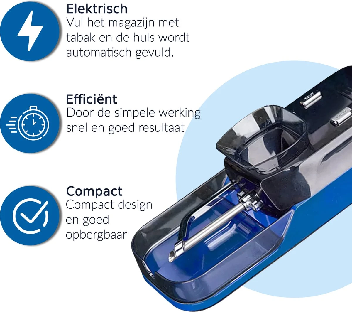 BrinQ Goods Elektrische Sigarettenmaker Premium - Nieuw Model - Sigaretten Maker Elektrisch - Automatische Sigarettenmaker - Elektrische Sigarettenmachine 3 BrinQ Goods Elektrische Sigarettenmaker Premium - Nieuw Model - Sigaretten Maker Elektrisch - Automatische Sigarettenmaker - Elektrische Sigarettenmachine - Afbeelding 3
