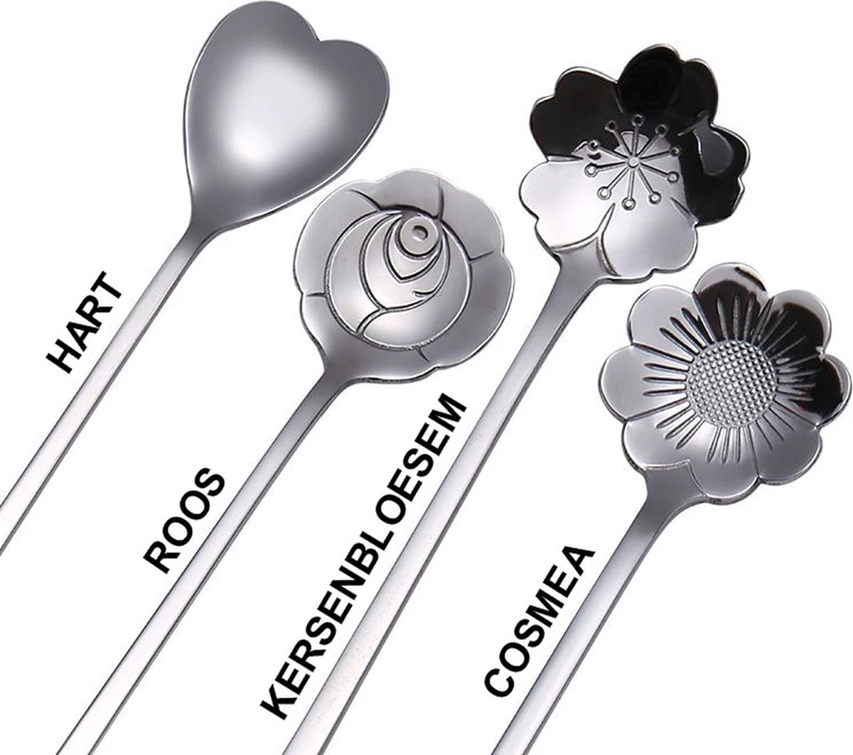 Fako Bijoux® - 4 Lange Lepels Bloem Motief - Latte Macchiato - Longdrink - Cocktail - Dessert - IJs - Koffie - Goud - 4 Stuks - Bewaarzakje 3 Fako Bijoux® - 4 Lange Lepels Bloem Motief - Latte Macchiato - Longdrink - Cocktail - Dessert - IJs - Koffie - Goud - 4 Stuks - Bewaarzakje - Afbeelding 3