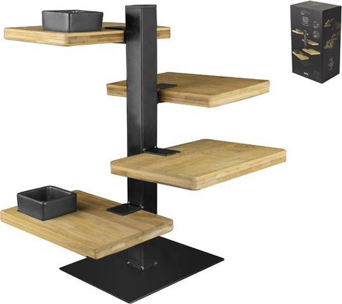 Gusta Serveertoren - 4 Bamboe Planken 1 Gusta Serveertoren - 4 Bamboe Planken
