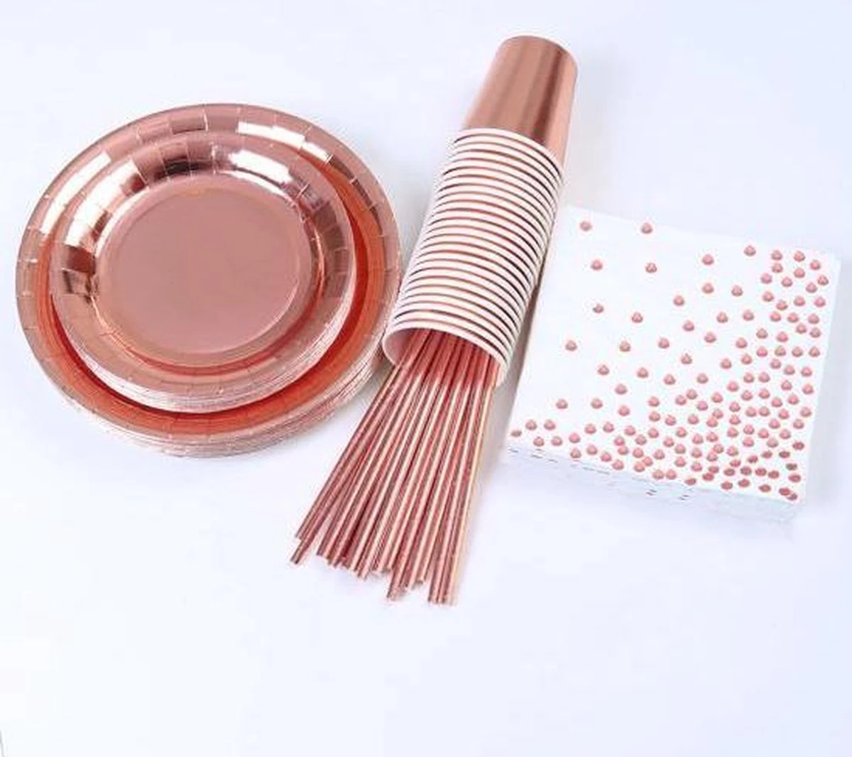 Rose Goud Verjaardag Wegwerp Servies Set - Borden En Bekers Feestartikelen -25 Gasten - Feestservies 4 Rose Goud Verjaardag Wegwerp Servies Set - Borden En Bekers Feestartikelen -25 Gasten - Feestservies - Afbeelding 4