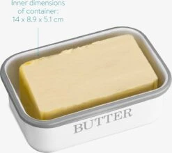 Navaris Botervloot Met Houten Deksel - Van Metaal In Wit - Met Siliconen Afdichtring - 15,5 X 10,5 X 6 Cm - Boterhouder Voor Boter En Ander Voedsel -Merkloos Verkoopwinkel 1200x1069 4