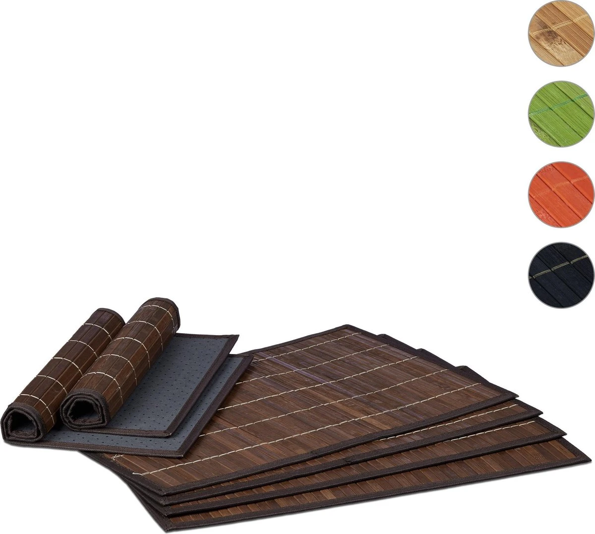 Relaxdays Placemats 6 Stuks, Tafelmatje Bamboe Rechthoekig Verschillende Kleuren 3 Relaxdays Placemats 6 Stuks, Tafelmatje Bamboe Rechthoekig Verschillende Kleuren - Afbeelding 3