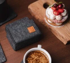 Sincer Vilten Onderzetters Voor Glazen Met Houder – Set Van 8 Vilten Onderzetters – Onderleggers - Premium Kwaliteit – Absorberend – Hittebestendig - Vierkant – Zwart/Grijs – Duurzaam/Milieuvriendelijk -Merkloos Verkoopwinkel 1200x1077 4