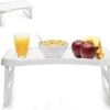 Ontbijt Op Bed Tafeltje/dienblad Wit - 51 X 33 Cm - Bedtafel/serveerblad Voor Laptop, Tablet, Boek Of Ontbijt - Schoottafeltjes