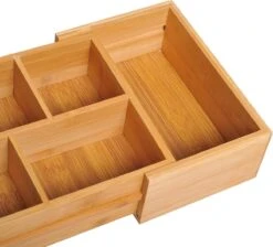 Verstelbare Lade Organizer - Voor Bestek/Keuken/Bureau/Make-Up/Accessoires – Uitschuifbare Lade Inzet Verdeler - Opbergbak Doos - Verstelbaar In 5 Of 7 Compartimenten - Duurzaam Bamboe Hout -Merkloos Verkoopwinkel 1200x1087 1