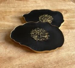Luxe Epoxy Onderzetters Zwart/ Goud Met Gouden Rand - Handgemaakt - Uniek - Resin Art -Merkloos Verkoopwinkel 1200x1087 9
