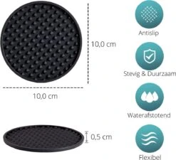 Castagnola Siliconen Onderzetters Met Houder – Onderzetters Voor Glazen – Onderzetters Design – Onderzettersset – Drink Onderzetters – Hoogwaardige Siliconen – Set Van 6 – Zwart -Merkloos Verkoopwinkel 1200x1091 12