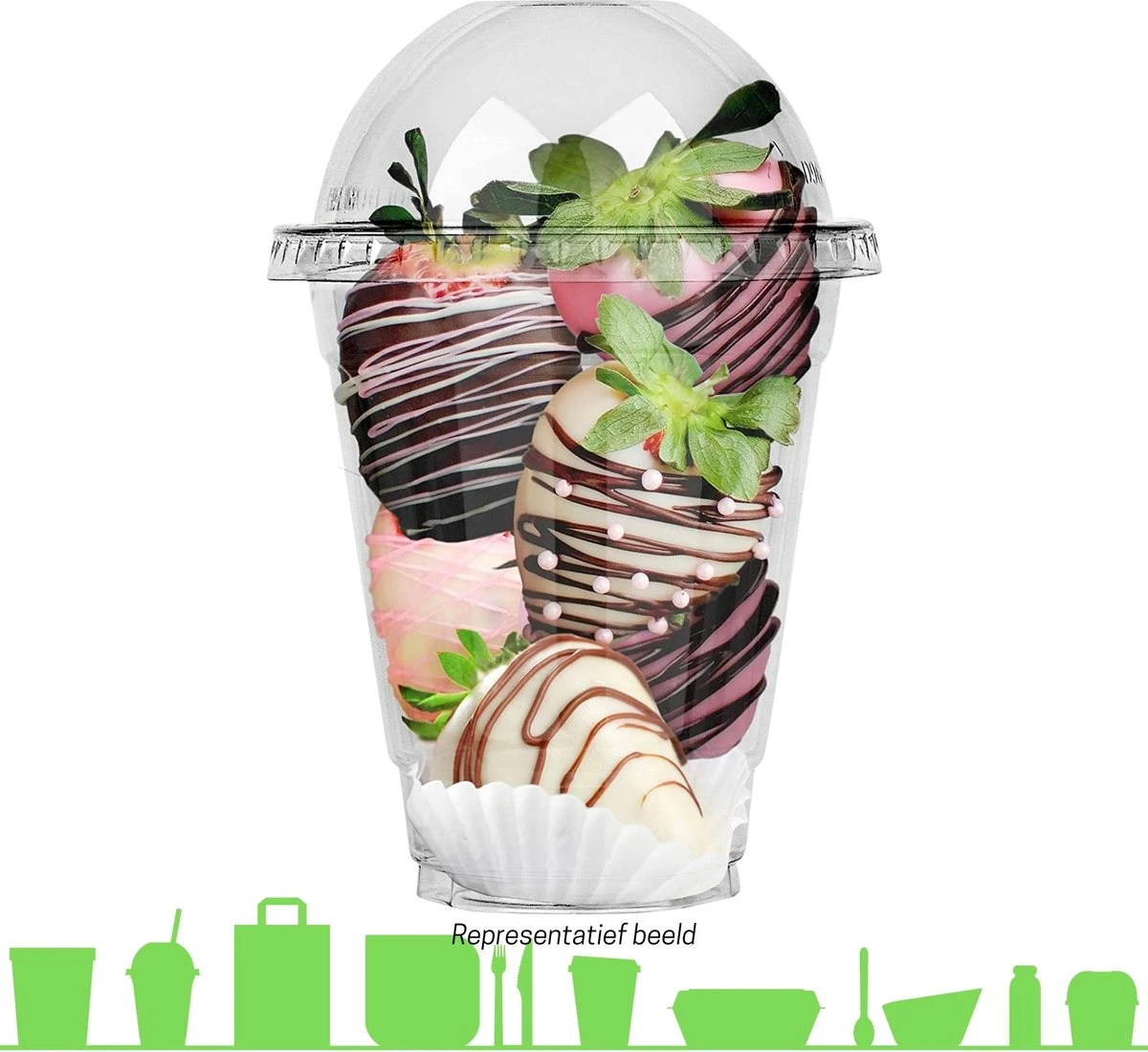 Merkloos Composteerbare Dome Deksel Bol Zonder Gat Ø 95 Mm | PLA | 50 Stuks | Voor Frisdrank En Smoothies 300 Ml - 400 Ml 3 Merkloos Composteerbare Dome Deksel Bol Zonder Gat Ø 95 Mm | PLA | 50 Stuks | Voor Frisdrank En Smoothies 300 Ml - 400 Ml - Afbeelding 3