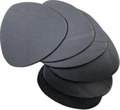 Brute Strength - Onderzetters Voor Glazen - Leer - Zwart - Semi Rond - 6 Stuks