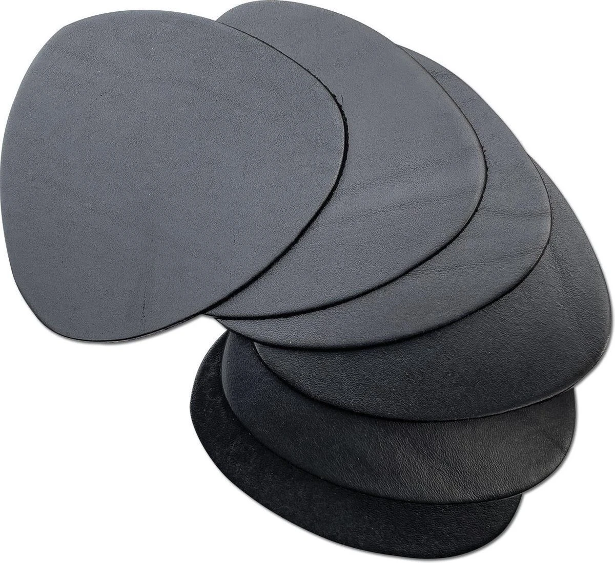 Brute Strength - Onderzetters Voor Glazen - Leer - Zwart - Semi Rond - 6 Stuks 1 Brute Strength - Onderzetters Voor Glazen - Leer - Zwart - Semi Rond - 6 Stuks