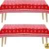 Pazzo Festa - Wegwerp Tafelkleed - 2 Stuks - Kerst - Rood Wit - Vlek & Geurvrij - Party's -