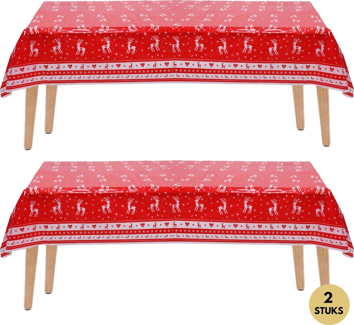 Pazzo Festa - Wegwerp Tafelkleed - 2 Stuks - Kerst - Rood Wit - Vlek & Geurvrij - Party's - 1 Pazzo Festa - Wegwerp Tafelkleed - 2 Stuks - Kerst - Rood Wit - Vlek & Geurvrij - Party's -