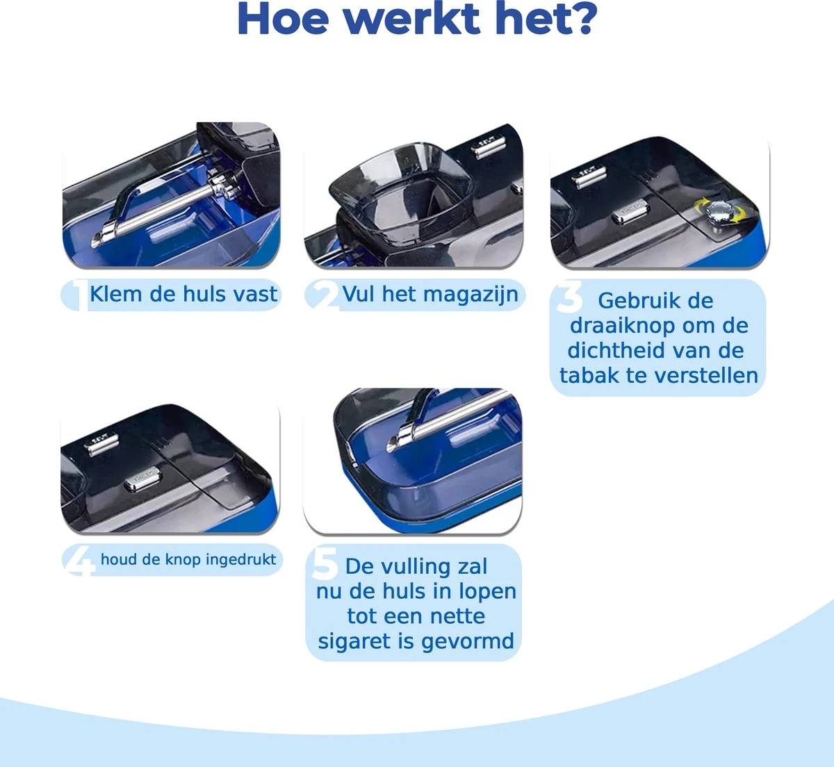 BrinQ Goods Elektrische Sigarettenmaker Premium - Nieuw Model - Sigaretten Maker Elektrisch - Automatische Sigarettenmaker - Elektrische Sigarettenmachine 7 BrinQ Goods Elektrische Sigarettenmaker Premium - Nieuw Model - Sigaretten Maker Elektrisch - Automatische Sigarettenmaker - Elektrische Sigarettenmachine - Afbeelding 7