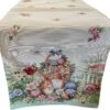 Merkloos Tafelkleed -Tafelloper - Gobelin - Pasen - Groen - Met Konijntjes - 45 X 140 Cm