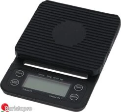 BaristaPro Weegschaal Met Timer - 0.1 Gram Tot 3000 Gram + GRATIS BaristaPro Microvezeldoek Met Haak 50x30cm