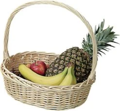 Merkloos 2x Gevlochten Rieten Mandjes Ovaal 24 X 30 X 10 Cm Met Hengsel - Tafel Dekken - Fruitmanden/fruitschalen - Broodmanden -Merkloos Verkoopwinkel 1200x1109 4