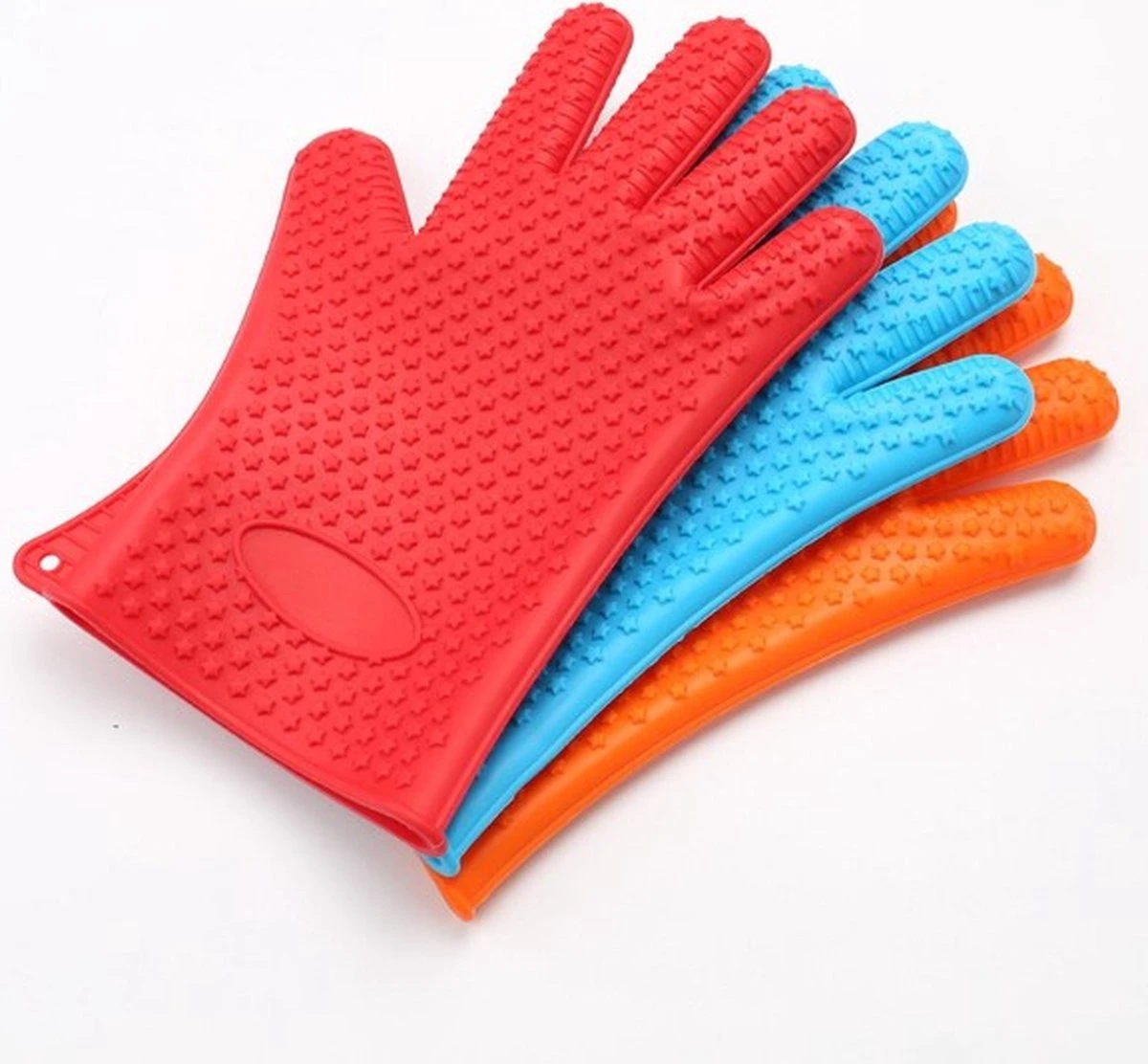 Merkloos Hittebestendige Siliconen Ovenwant - Antislip BBQ & Keuken Handschoenen - 2 Stuks - Blauw 2 Merkloos Hittebestendige Siliconen Ovenwant - Antislip BBQ & Keuken Handschoenen - 2 Stuks - Blauw - Afbeelding 2