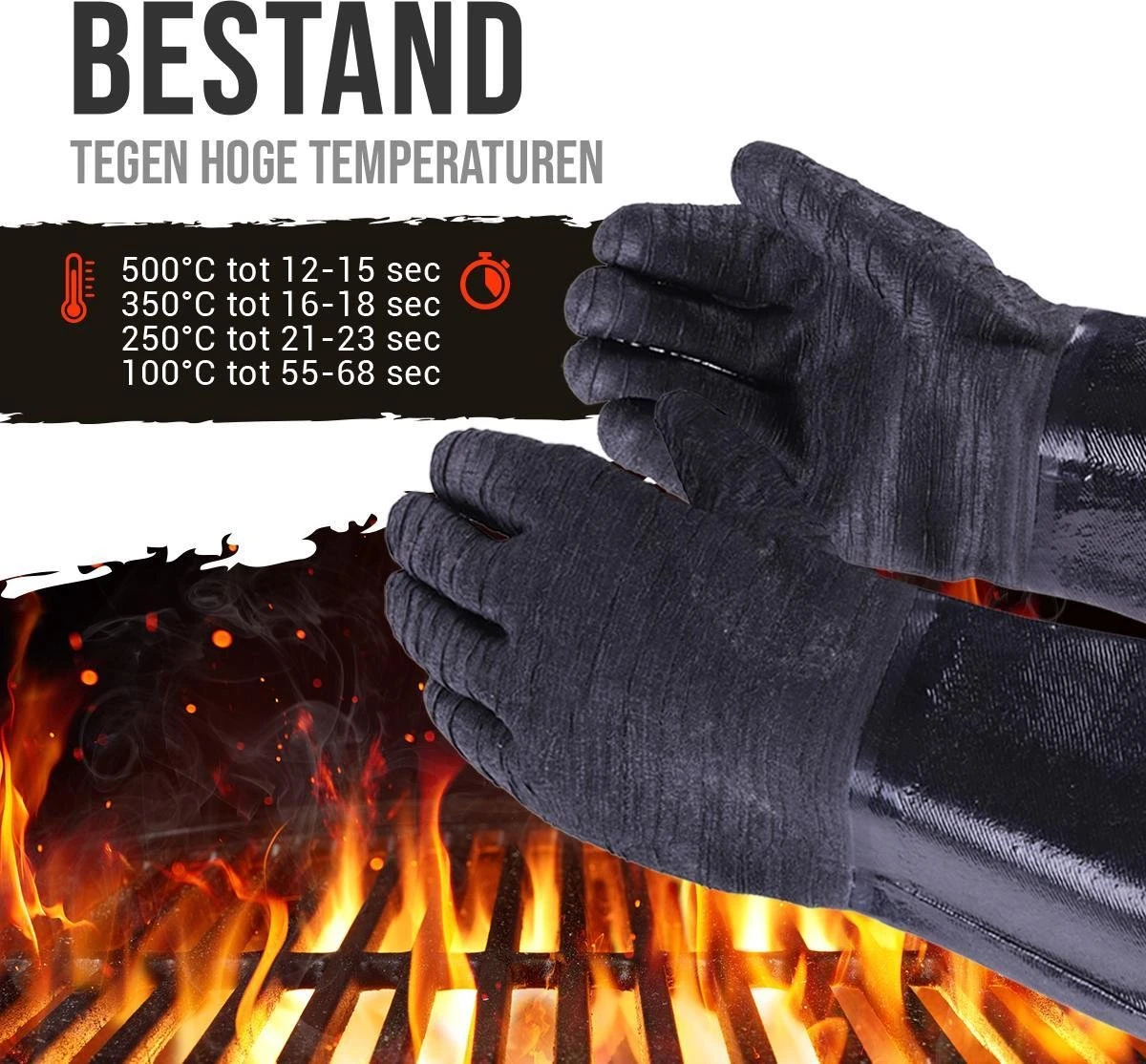 Wowgoods® Extra Lange Ovenwanten Tot 500°C - Hittebestendige BBQ Handschoenen Met Vleesklauwen 8 Wowgoods® Extra Lange Ovenwanten Tot 500°C - Hittebestendige BBQ Handschoenen Met Vleesklauwen - Afbeelding 8