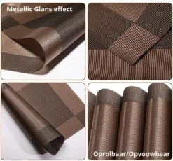 Four Love Placemats Kunststof - Kleur Bruin - Set Van 6 Stuks - Anti Slip Tafelbeschermer - Tafeldecoratie - Housewarming Cadeau - 45 X 30 Cm 6 Four Love Placemats Kunststof - Kleur Bruin - Set Van 6 Stuks - Anti Slip Tafelbeschermer - Tafeldecoratie - Housewarming Cadeau - 45 X 30 Cm -Merkloos Verkoopwinkel 1200x1118 11