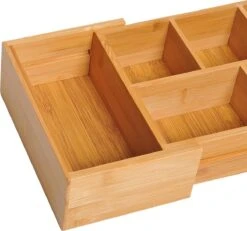 Verstelbare Lade Organizer - Voor Bestek/Keuken/Bureau/Make-Up/Accessoires – Uitschuifbare Lade Inzet Verdeler - Opbergbak Doos - Verstelbaar In 5 Of 7 Compartimenten - Duurzaam Bamboe Hout -Merkloos Verkoopwinkel 1200x1121 1