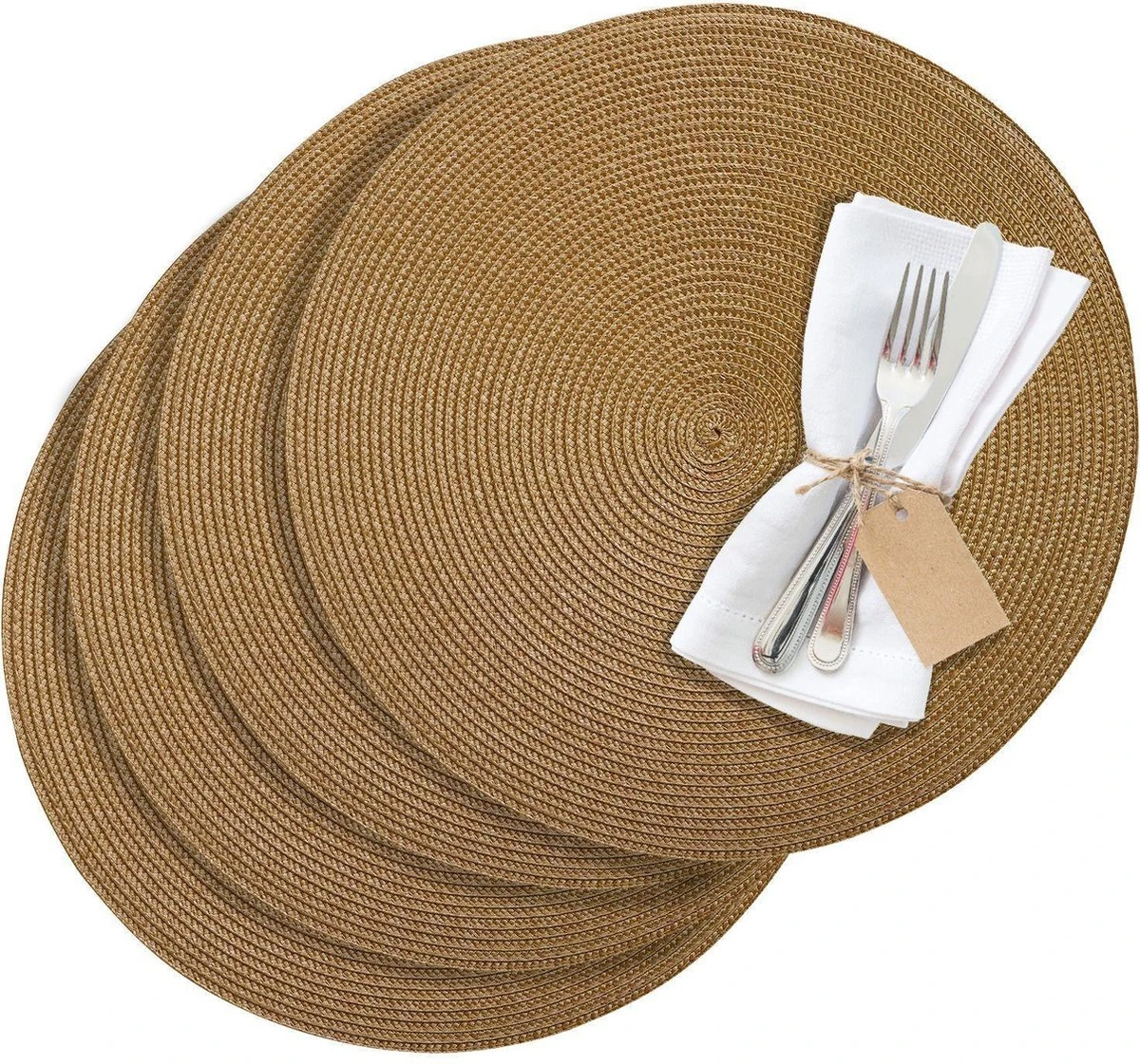 Westmark Set Van 4 Placemats, Ø 38 Cm, Polypropyleen, Lichtbruin, Saleen-collectie: Circle 1 Westmark Set Van 4 Placemats, Ø 38 Cm, Polypropyleen, Lichtbruin, Saleen-collectie: Circle